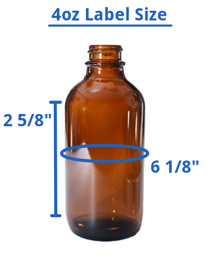 What size label will fit your 4oz Boston Round bottle, (22/400) and (24