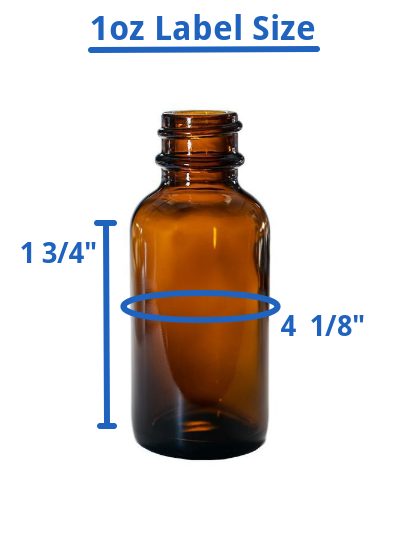 What Size Label Will Fit Your 1oz Boston Round Bottle Glass Bottle 